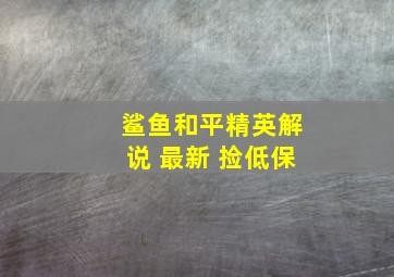 鲨鱼和平精英解说 最新 捡低保